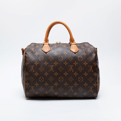 LOUIS VUITTON Monogram Speedy Bandolier 30 Handbag Brown WS21159