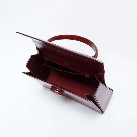 CARTIER Must Do Leather Top Handle Handbag Red WS21162