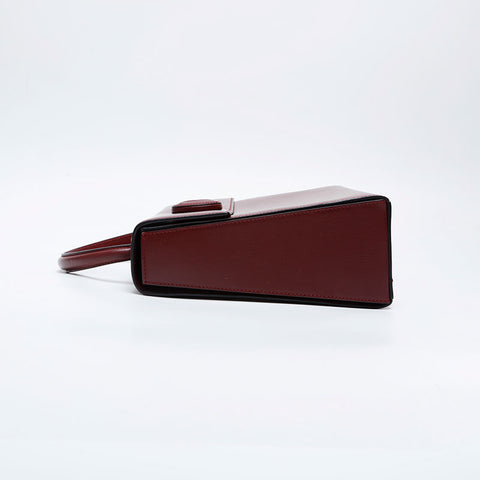 CARTIER Must Do Leather Top Handle Handbag Red WS21162