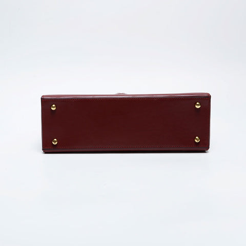 CARTIER Must Do Leather Top Handle Handbag Red WS21162