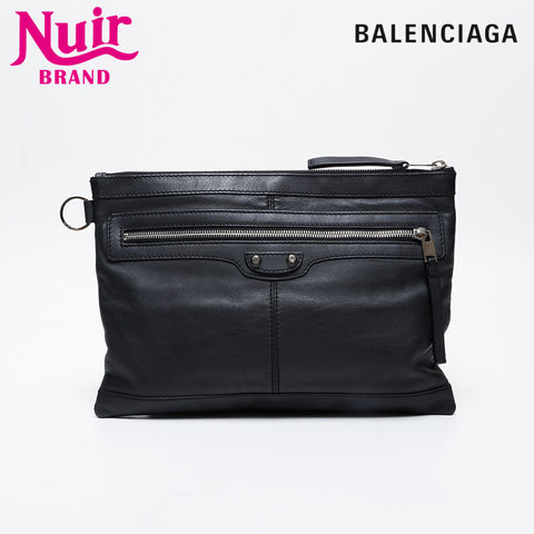 BALENCIAGA Leather Envelope Clutch bag black WS21165
