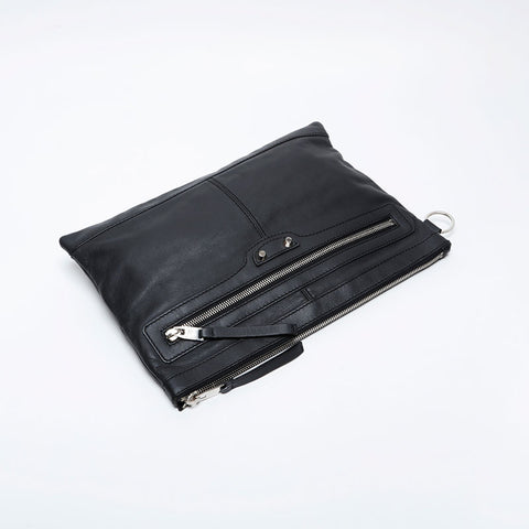 BALENCIAGA Leather Envelope Clutch bag black WS21165