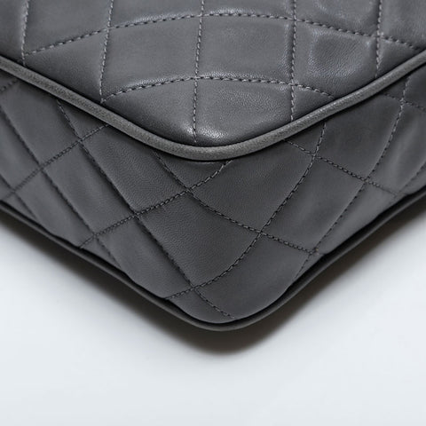 CHANEL COCO Mark No. 2 1991-1994 Lambskin Chain Tassel Shoulder Bag gray WS21170