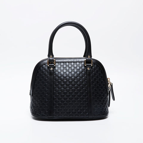 GUCCI Micro GG Shima Leather 2way Shoulder Bag black WS21171