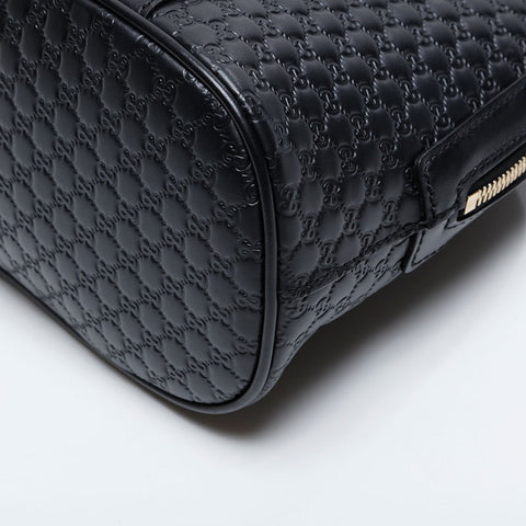GUCCI Micro GG Shima Leather 2way Shoulder Bag black WS21171