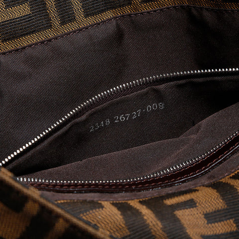 FENDI Canvas Zucca Mamma Shoulder Bag Brown WS21172