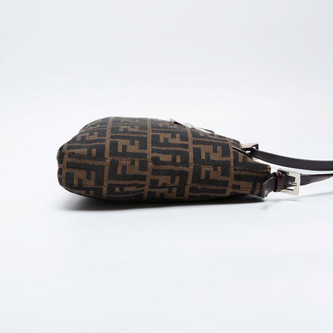 FENDI Canvas Zucca Mamma Shoulder Bag Brown WS21172