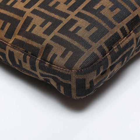 FENDI Canvas Zucca Mamma Shoulder Bag Brown WS21172