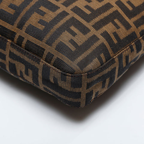 FENDI Canvas Zucca Mamma Shoulder Bag Brown WS21172