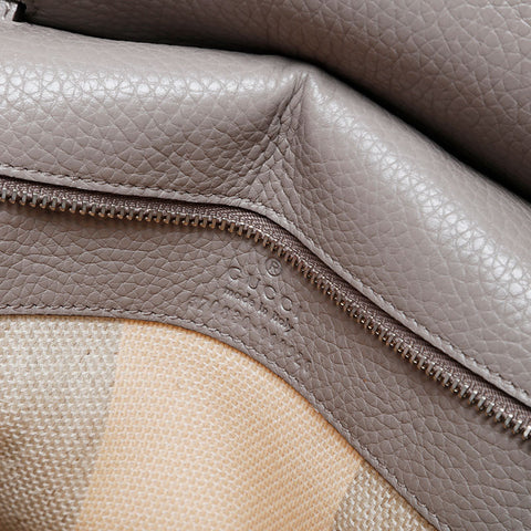 GUCCI Bamboo Daily Leather 2way Large Shoulder Bag gray WS21176