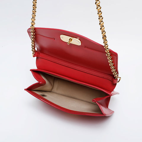 クロエ Chloe レザー C クラッチ チェーン ショルダーバッグ ピンク WS21178
