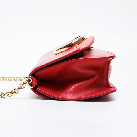 クロエ Chloe レザー C クラッチ チェーン ショルダーバッグ ピンク WS21178