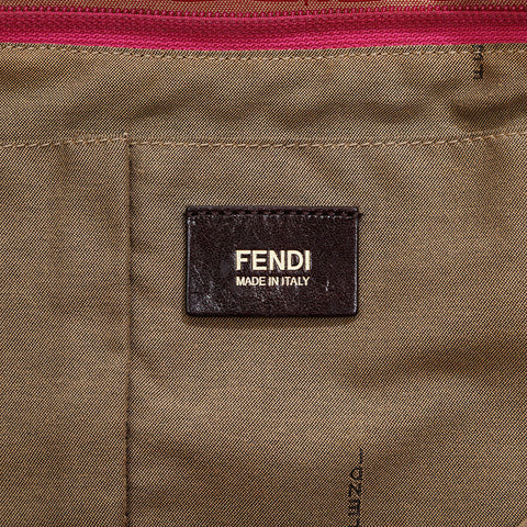 フェンディ FENDI キャンバス ズッキーノ トート ショルダーバッグ ピンク WS21179