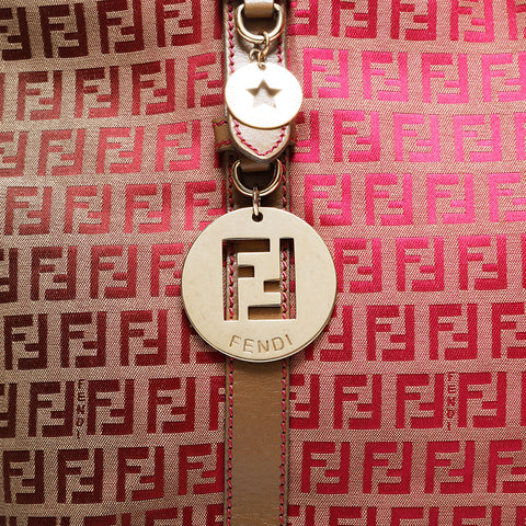 フェンディ FENDI キャンバス ズッキーノ トート ショルダーバッグ ピンク WS21179