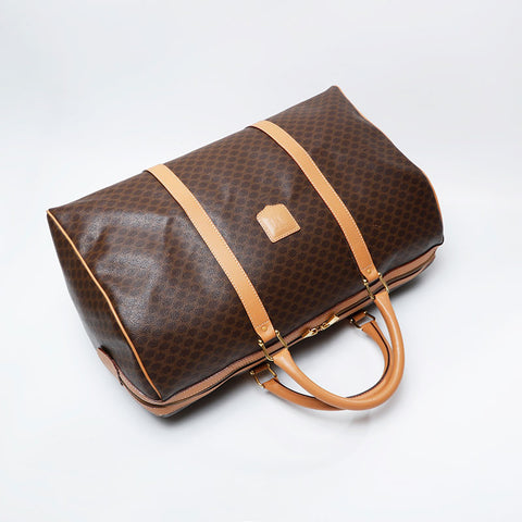セリーヌ CELINE PVC マカダム ラージ ボストンバッグ ブラウン WS21183