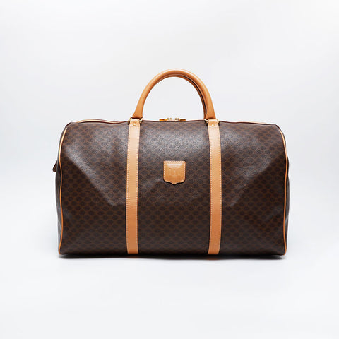 セリーヌ CELINE PVC マカダム ラージ ボストンバッグ ブラウン WS21183
