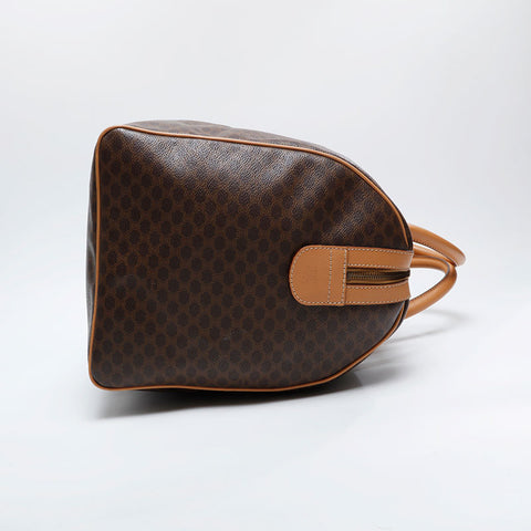 セリーヌ CELINE PVC マカダム ラージ ボストンバッグ ブラウン WS21183