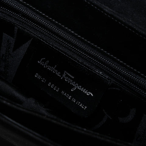 Salvatore Ferragamo绒面革链肩袋黑色WS21184
