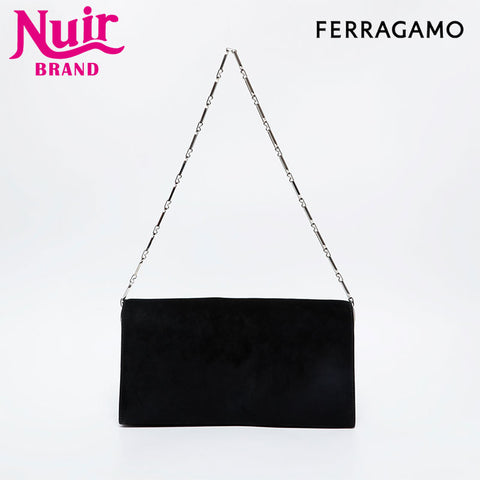 Salvatore Ferragamo绒面革链肩袋黑色WS21184