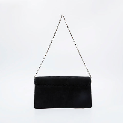 Salvatore Ferragamo绒面革链肩袋黑色WS21184