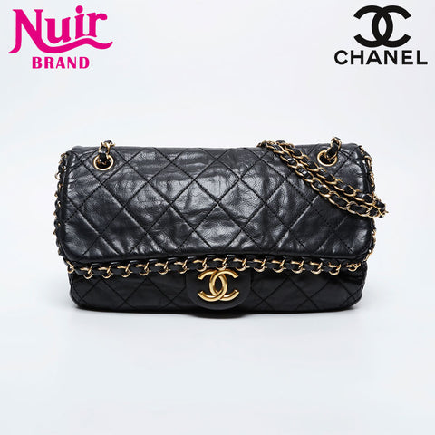 CHANEL Chain Matelasse Luxury Flap 16 Series 2012 Shoulder Bag black WS21185