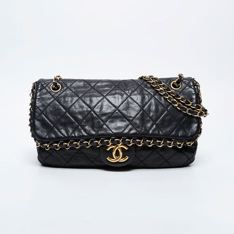 CHANEL Chain Matelasse Luxury Flap 16 Series 2012 Shoulder Bag black WS21185