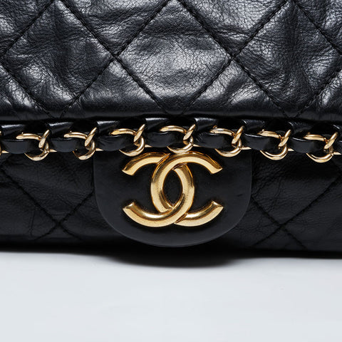 CHANEL Chain Matelasse Luxury Flap 16 Series 2012 Shoulder Bag black WS21185