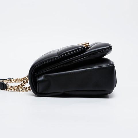 Salvatore Ferragamo Matelasse Vara Padetto链条肩带黑色WS21187