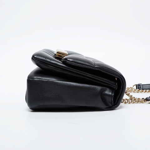 Salvatore Ferragamo Matelasse Vara Padetto链条肩带黑色WS21187