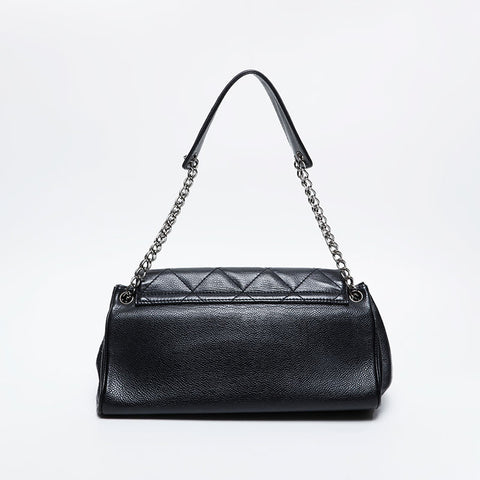 香奈儿第8号2003-2004皮革链巧克力棒肩带黑色WS21192