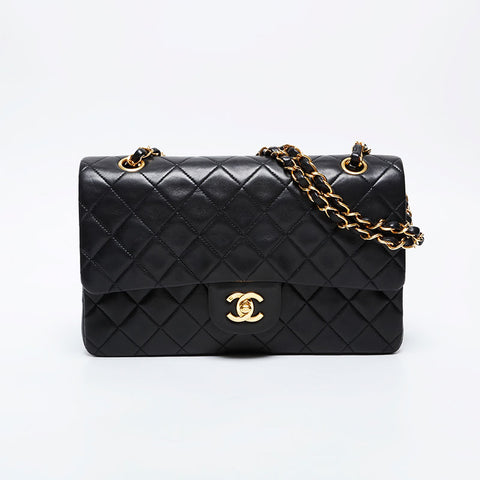 香奈儿第3号1994-1996 Lambskin Matelasse 9.8“双瓣肩带黑色WS21193