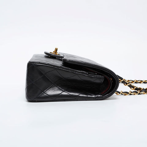 香奈儿第3号1994-1996 Lambskin Matelasse 9.8“双瓣肩带黑色WS21193