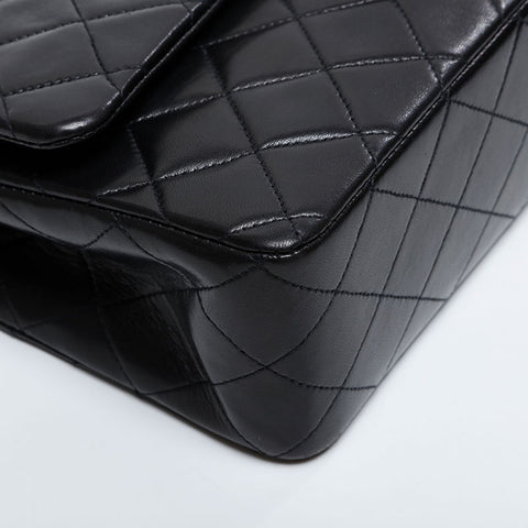 香奈儿第3号1994-1996 Lambskin Matelasse 9.8“双瓣肩带黑色WS21193
