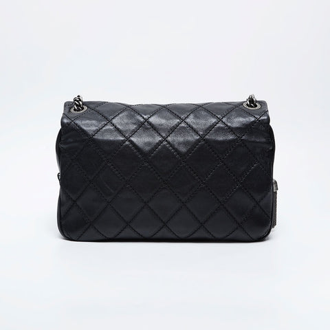 香奈儿（Chanel）第18系列2013-2014野生针迹matelasse gunalasse银色金属肩袋黑色WS21196