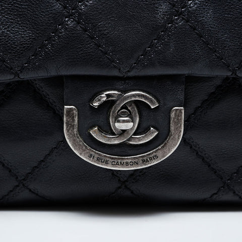 香奈儿（Chanel）第18系列2013-2014野生针迹matelasse gunalasse银色金属肩袋黑色WS21196