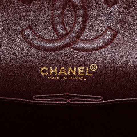 Chanel No. 6 2000-2002 Matelasse 9.1“双襟翼羊皮肩袋黑色WS21197