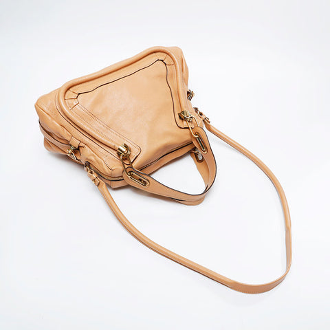 Chloe Paraty Leather 2way肩带棕色WS21202