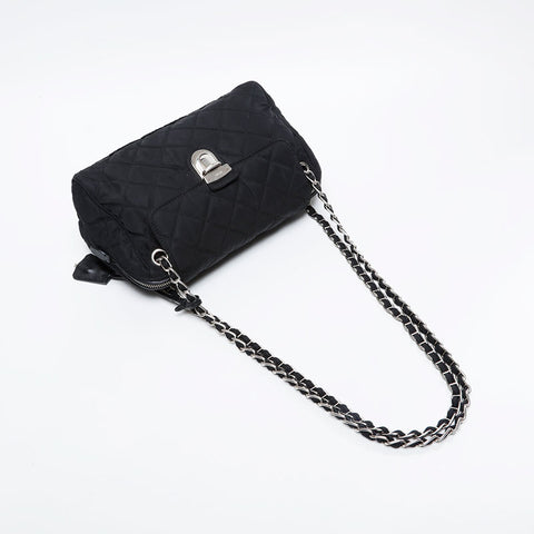 Prada Nylon链缝Tessuto肩带黑色WS21205