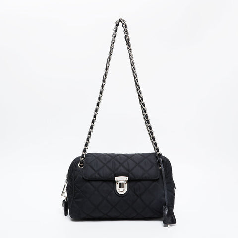 Prada Nylon链缝Tessuto肩带黑色WS21205
