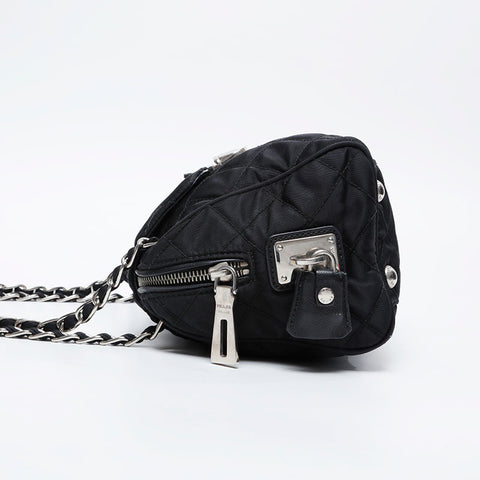 Prada Nylon链缝Tessuto肩带黑色WS21205