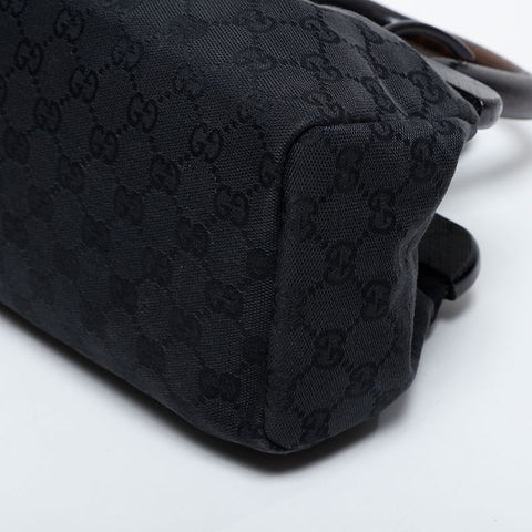 Gucci GG帆布竹手提包黑色WS21208