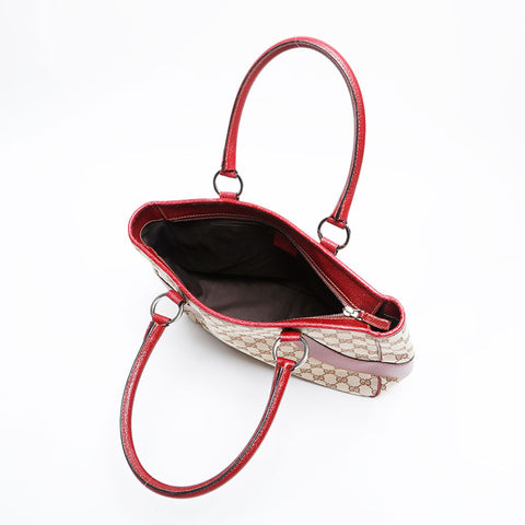 Gucci GG帆布和皮革手提包米色WS21209