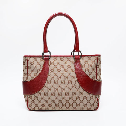 Gucci GG帆布和皮革手提包米色WS21209