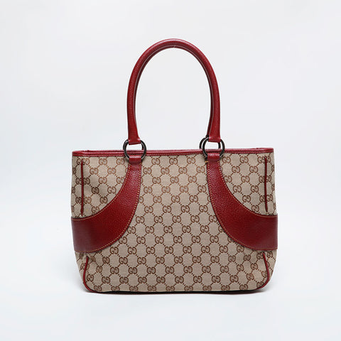 Gucci GG帆布和皮革手提包米色WS21209