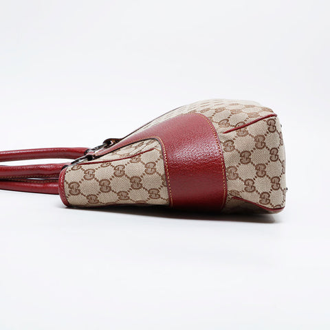 Gucci GG帆布和皮革手提包米色WS21209