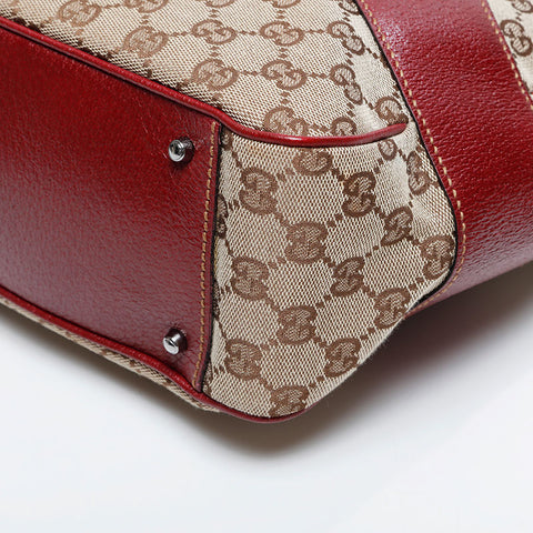 Gucci GG帆布和皮革手提包米色WS21209