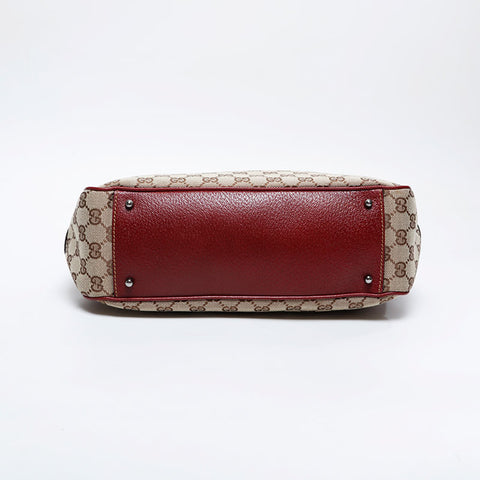 Gucci GG帆布和皮革手提包米色WS21209