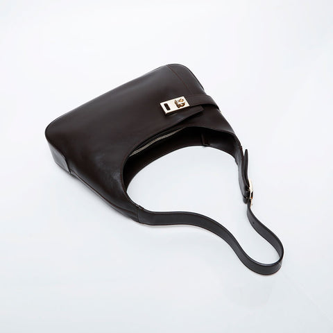 Salvatore Ferragamo Gancini one belt leather Shoulder Bag Brown WS21213