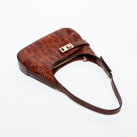 Salvatore Ferragamo Gancini one belt leather Shoulder Bag Brown WS21214