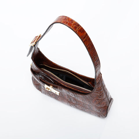 Salvatore Ferragamo Gancini one belt leather Shoulder Bag Brown WS21214